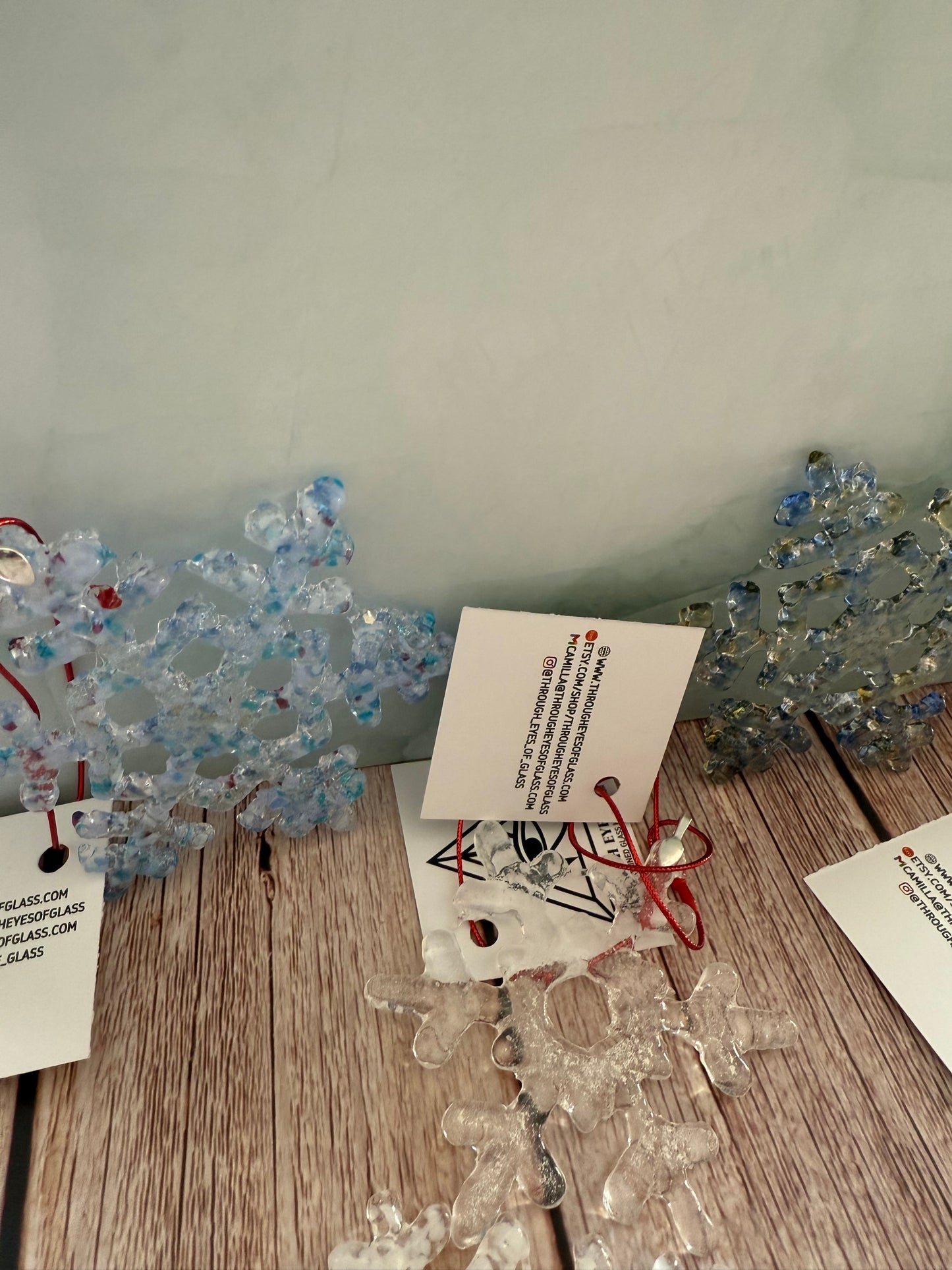 ❄️ Fused Glass Snowflake Ornaments