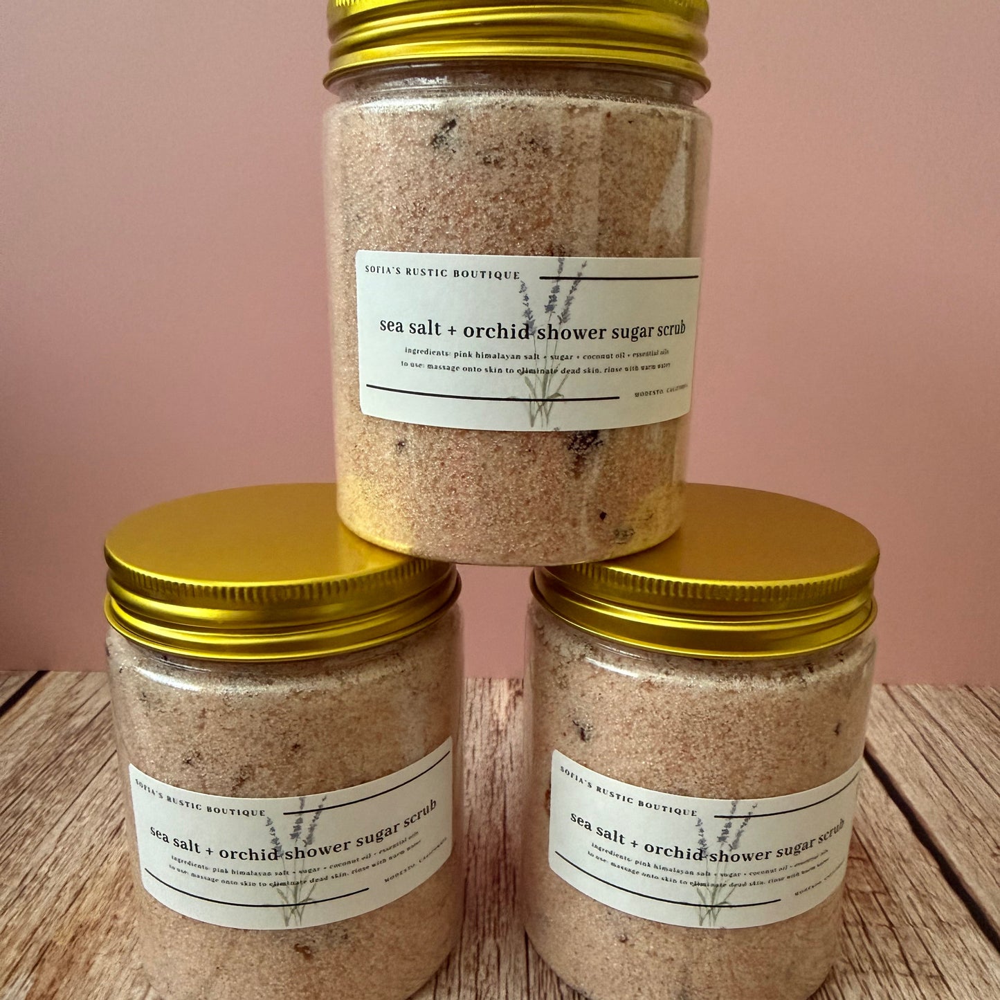 ✨ Sea Salt + Orchid Shower Sugar Scrub