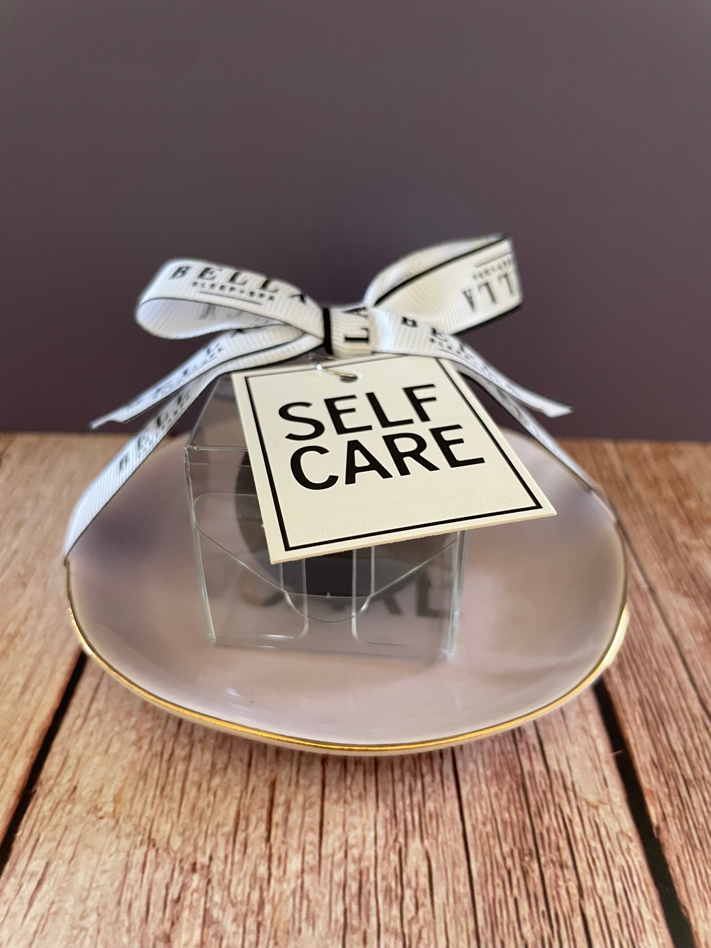 Ceramic Tray with Makeup Sponge - Self Care
