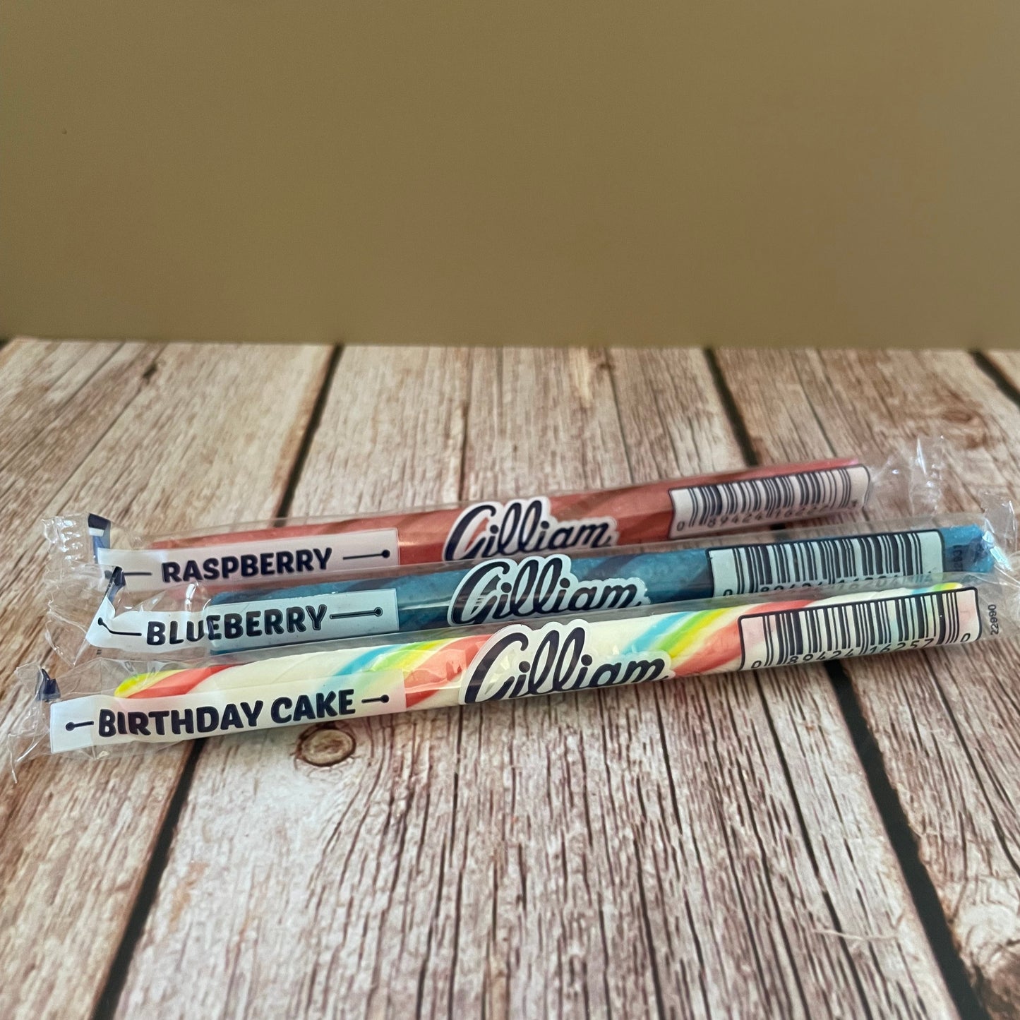Gilliam Stick Candy – Old Fashioned Flavors (Blueberry, Raspberry, Birthday Cake)