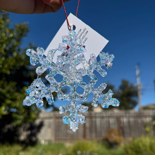 ❄️ Fused Glass Snowflake Ornaments