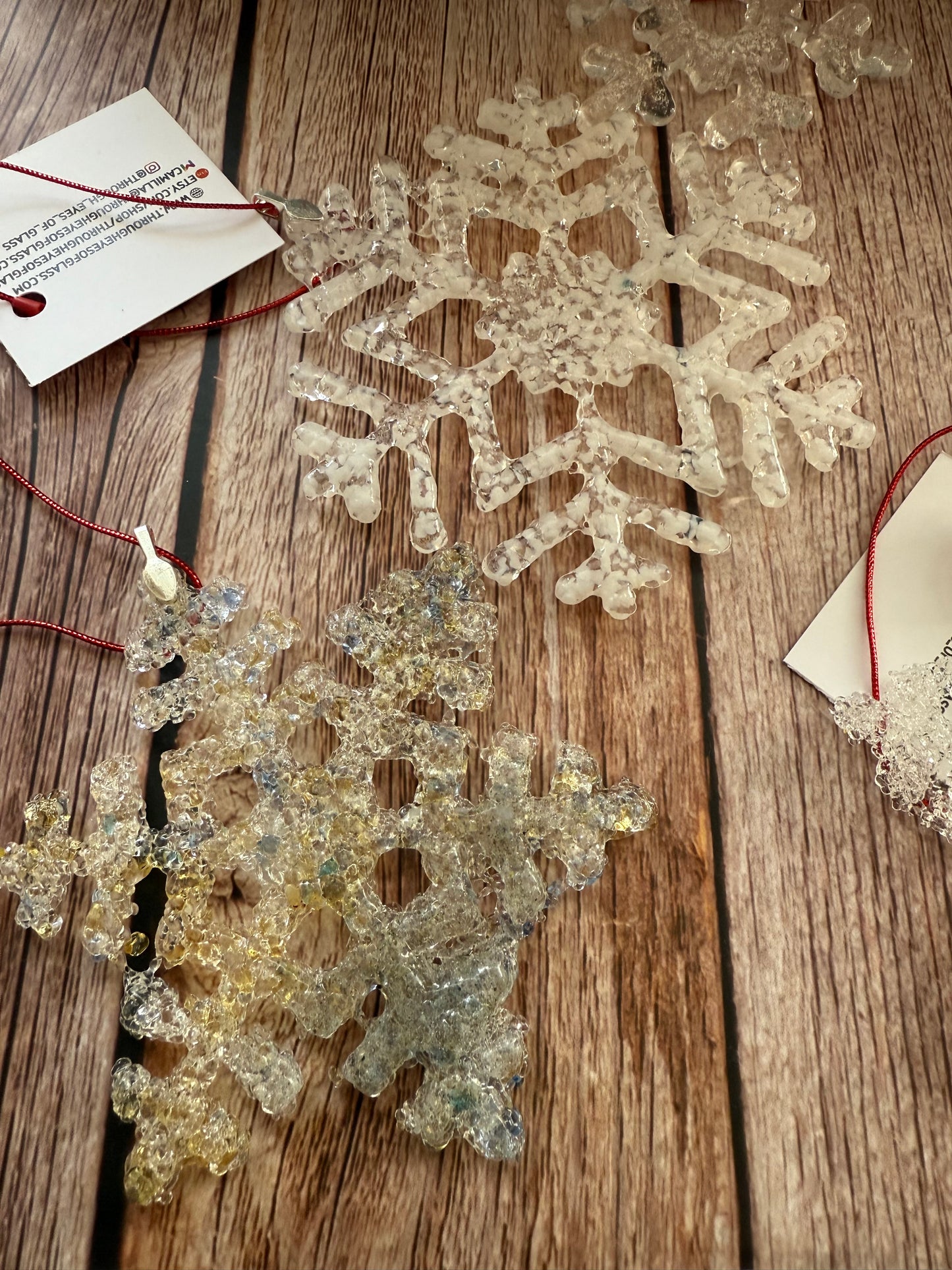❄️ Fused Glass Snowflake Ornaments