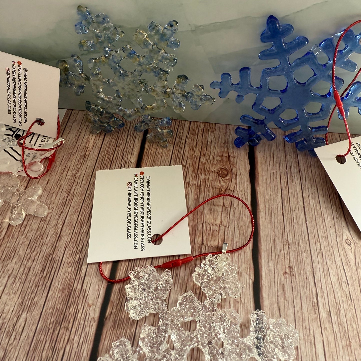 ❄️ Fused Glass Snowflake Ornaments