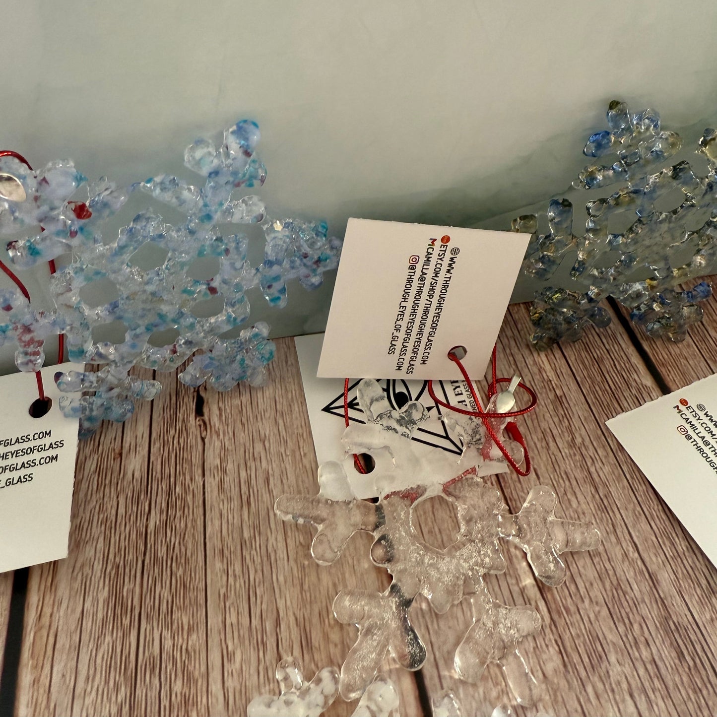 ❄️ Fused Glass Snowflake Ornaments