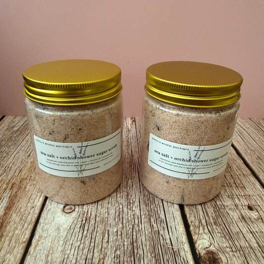 ✨ Sea Salt + Orchid Shower Sugar Scrub